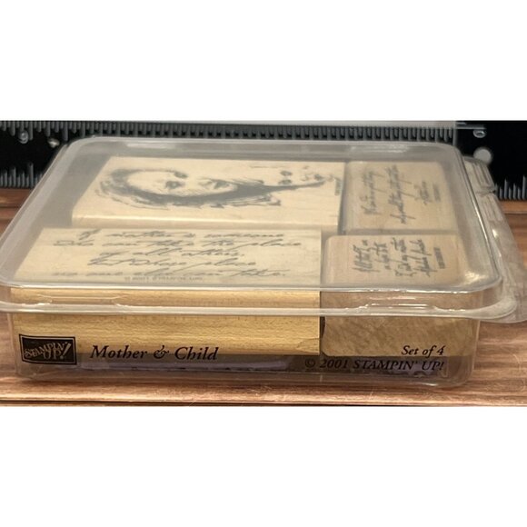 STAMPIN' UP! MOTHER & CHILD Wood Rubber Stamp SET MOTHER TERESA ABE LINCOLN - Picture 4 of 5
